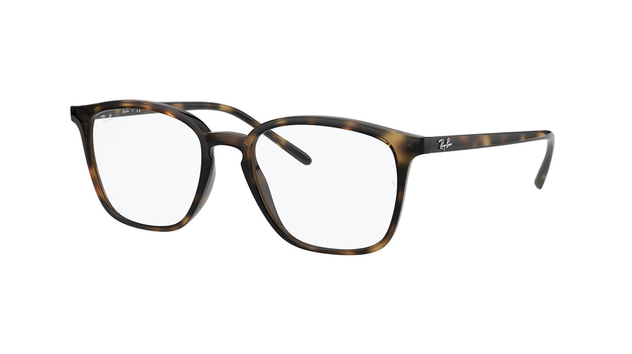 Paire de lunettes de vue Ray-ban Rx7185 couleur brun - Côté à angle - Doyle