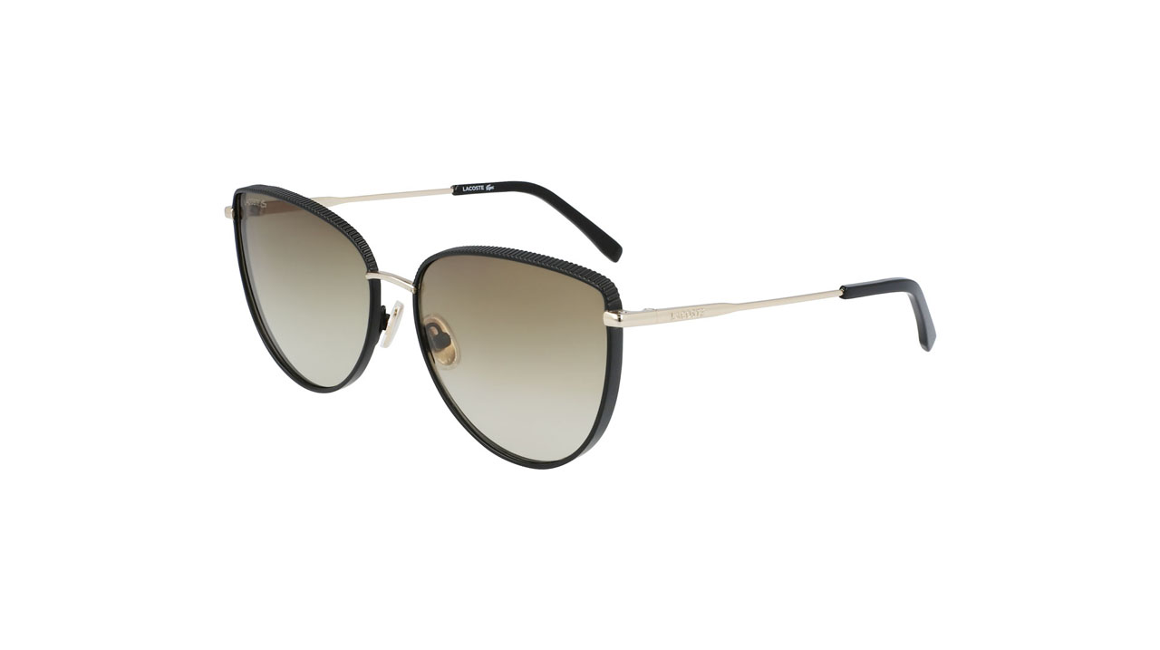 Paire de lunettes de soleil Lacoste L230s couleur noir - Côté à angle - Doyle