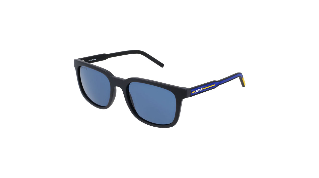 Paire de lunettes de soleil Lacoste L948s couleur noir - Côté à angle - Doyle