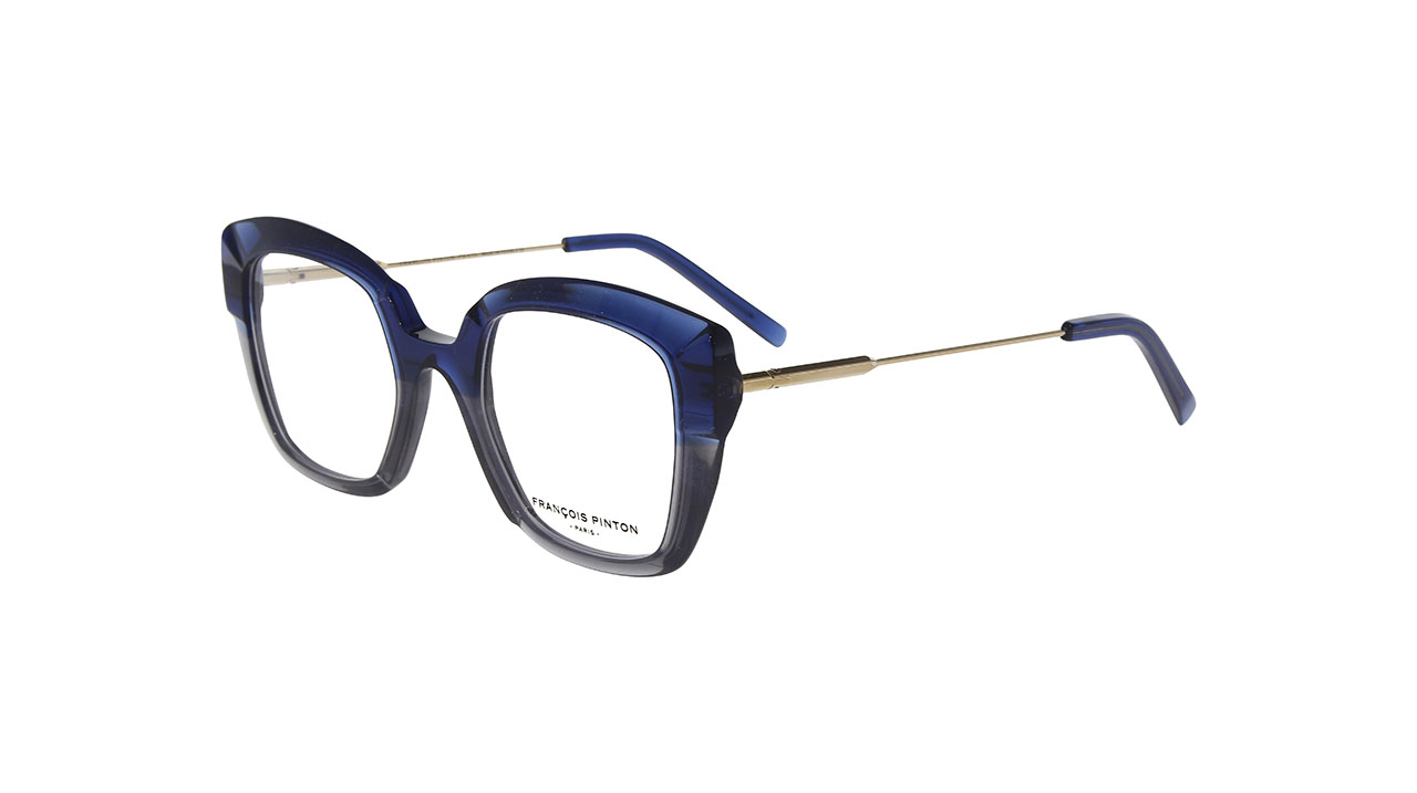 Paire de lunettes de vue Francois-pinton Aqua 5 couleur marine - Côté à angle - Doyle