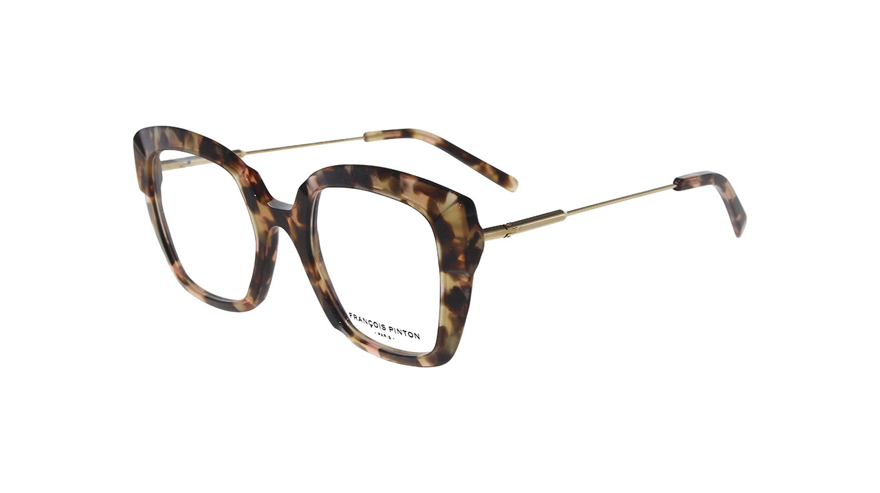 Paire de lunettes de vue Francois-pinton Aqua 5 couleur brun - Côté à angle - Doyle