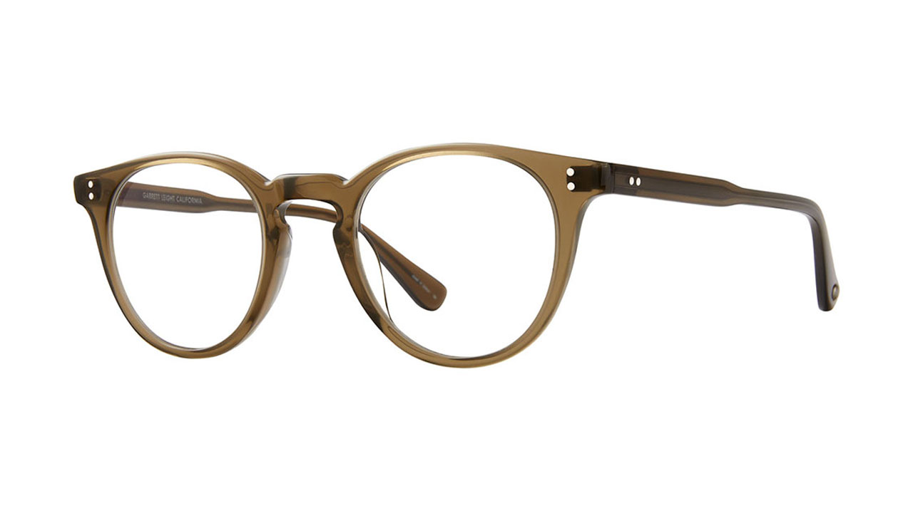 Paire de lunettes de vue Garrett-leight Clement couleur vert - Côté à angle - Doyle