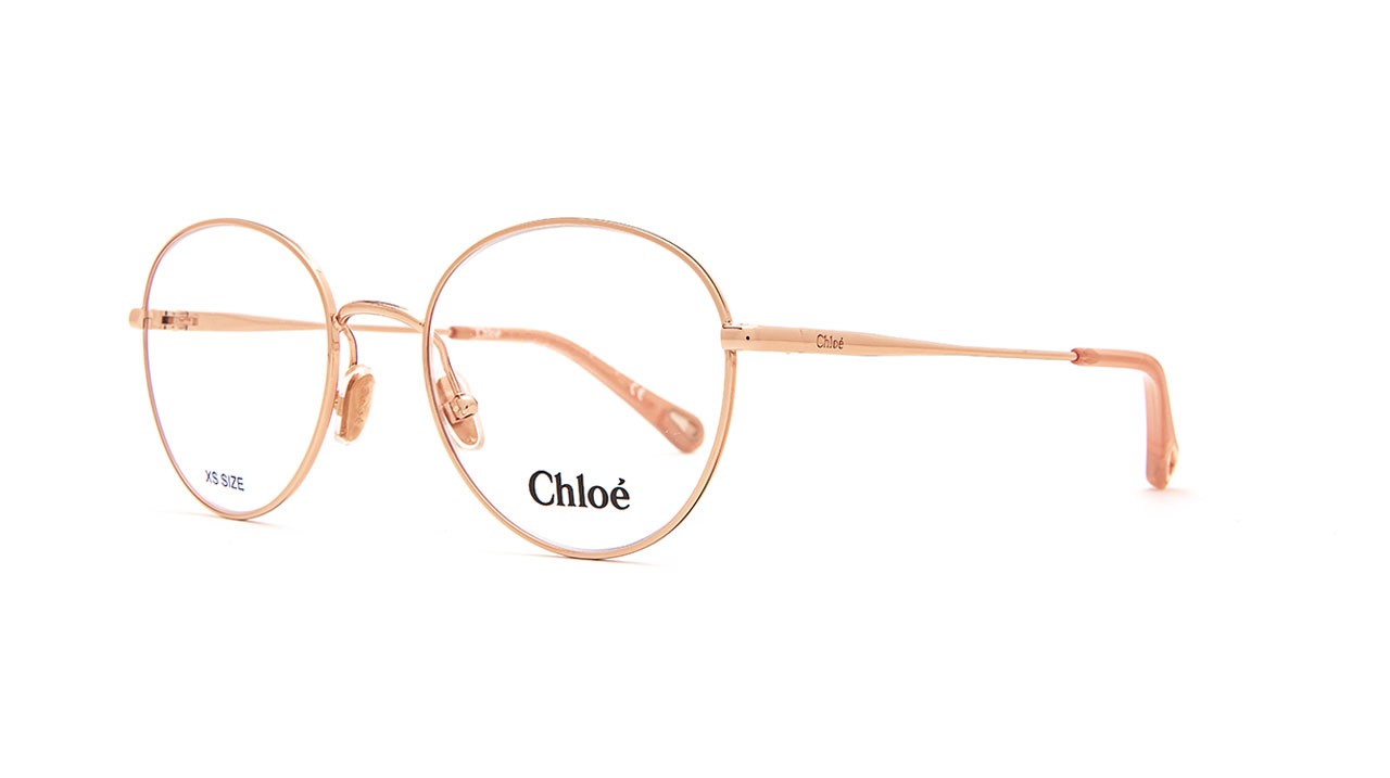 Paire de lunettes de vue Chloe Ch0021o couleur or rose - Côté à angle - Doyle