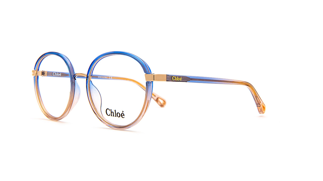 Paire de lunettes de vue Chloe Ch0033o couleur bleu - Côté à angle - Doyle