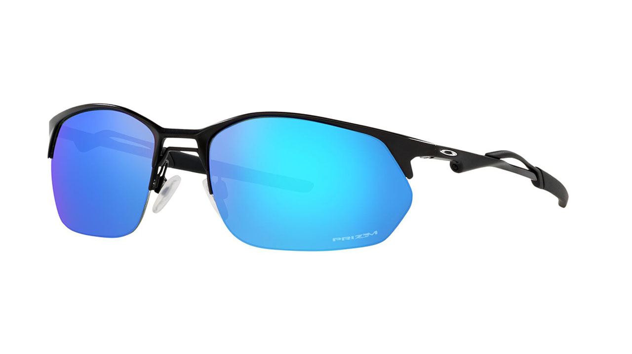 Paire de lunettes de soleil Oakley Wire tap 2.0 004145-0460 couleur noir - Côté à angle - Doyle