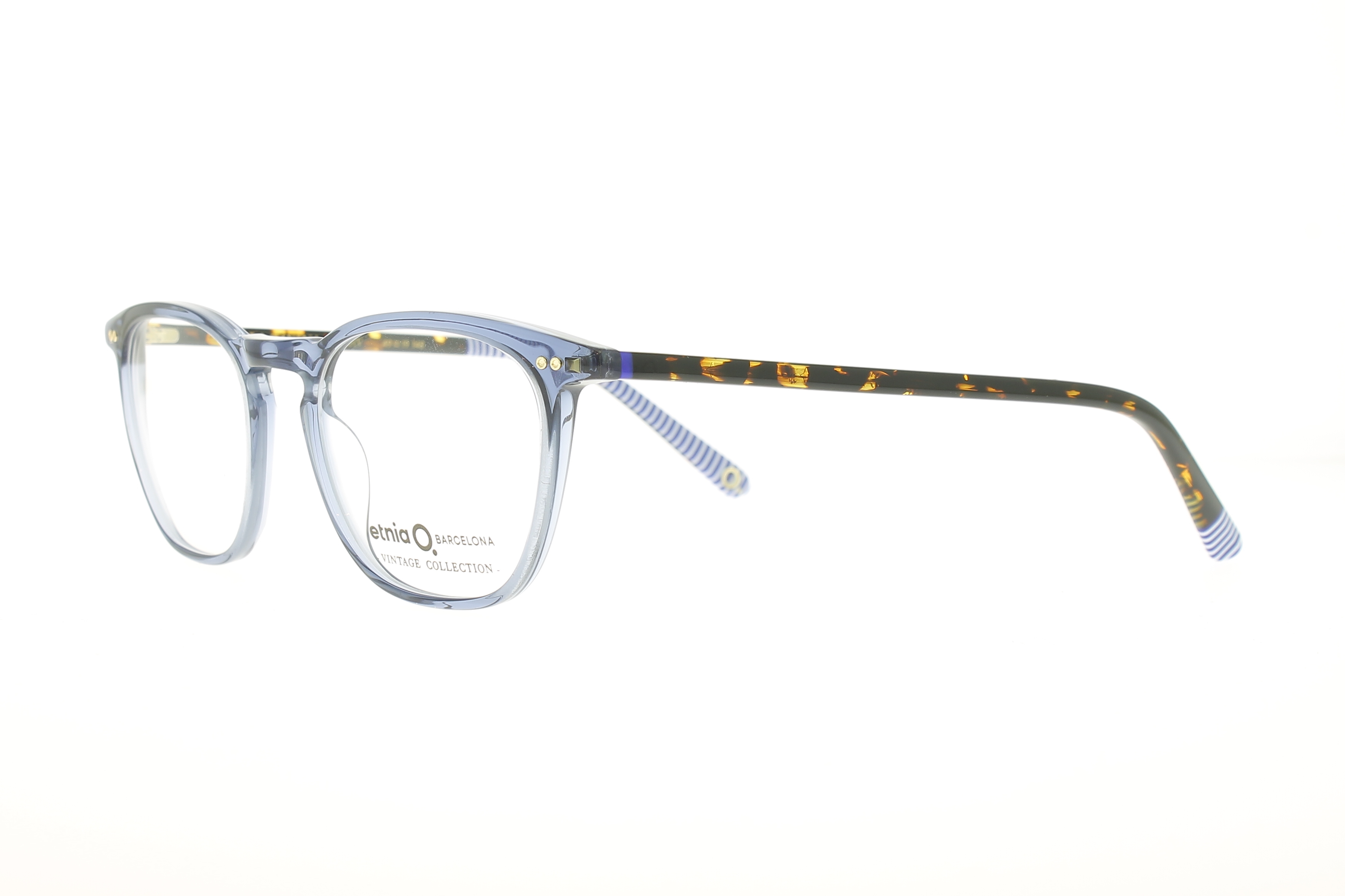 Paire de lunettes de vue Etnia-vintage La gavina couleur bleu - Côté à angle - Doyle