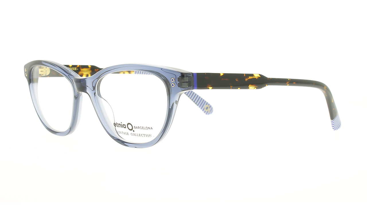 Paire de lunettes de vue Etnia-vintage Gardner couleur bleu - Côté à angle - Doyle