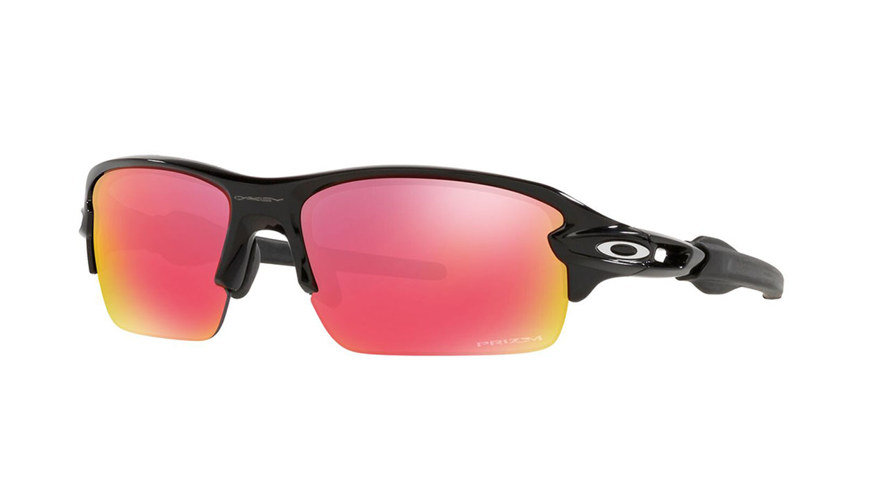 Paire de lunettes de soleil Oakley Flak xs oj9005-1259 couleur noir - Côté à angle - Doyle