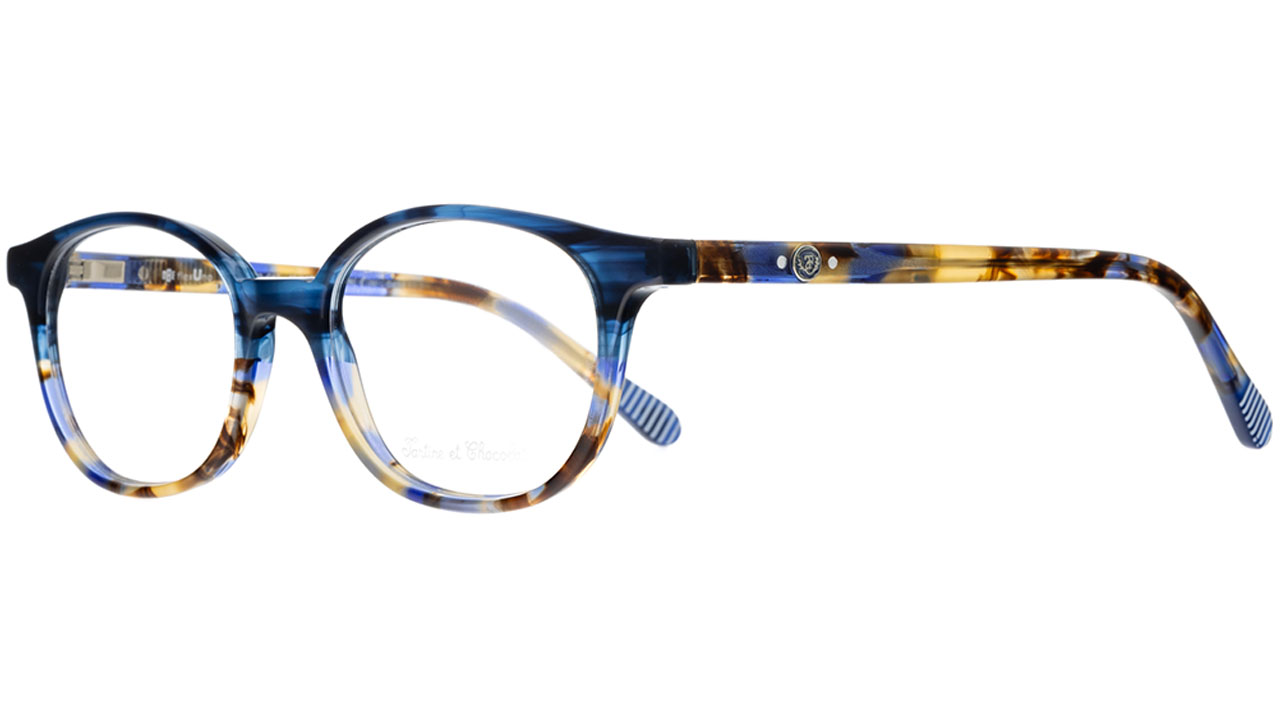 Paire de lunettes de vue Tartine-et-chocolat Tcaa369 couleur bleu - Côté à angle - Doyle