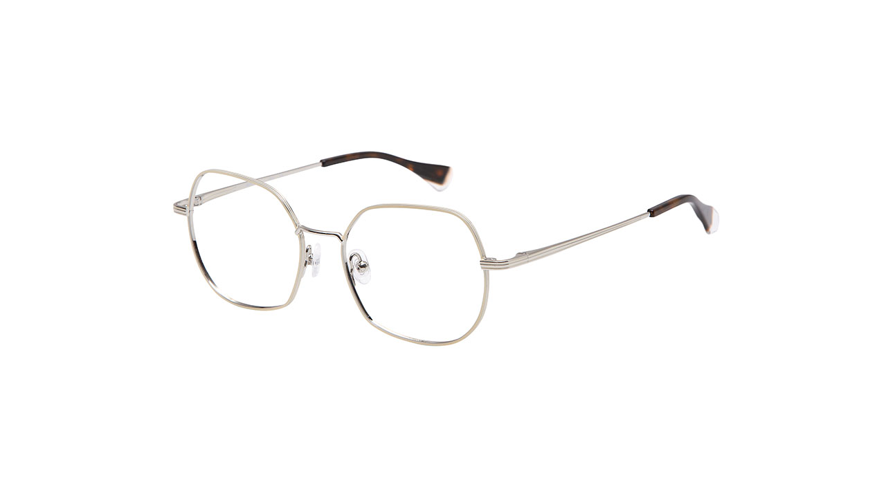 Paire de lunettes de vue Gigi-studios Coco couleur gris - Côté à angle - Doyle