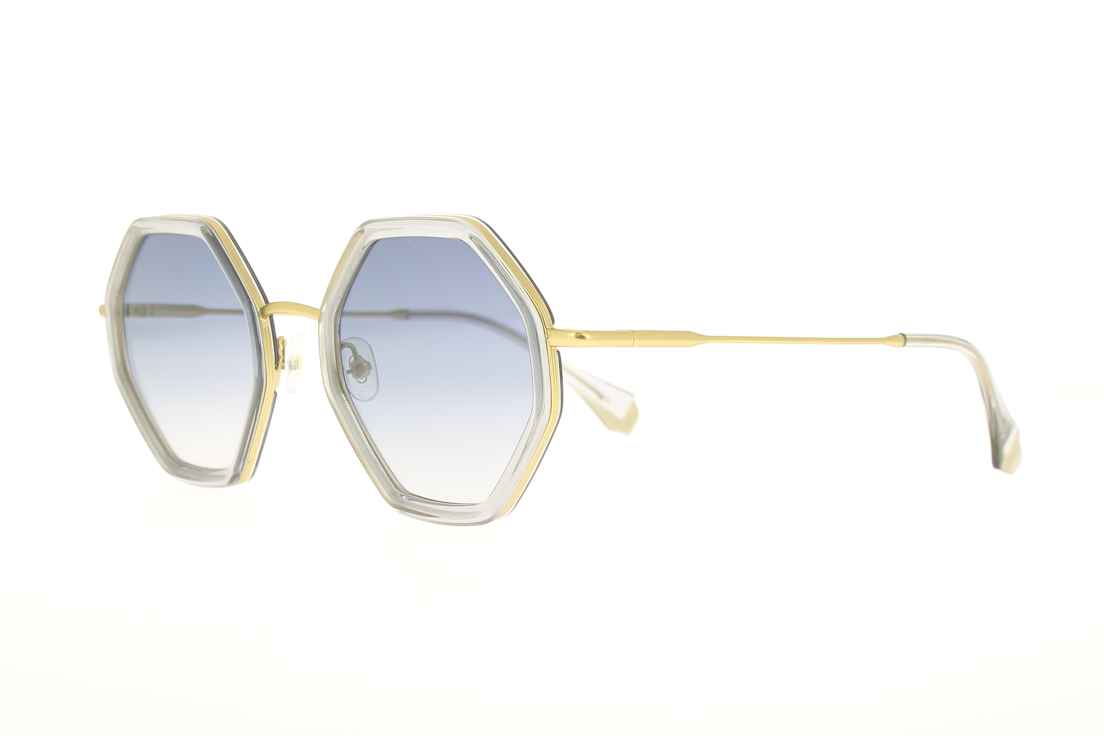 Paire de lunettes de soleil Gigi-studios Ali /s couleur or - Côté à angle - Doyle