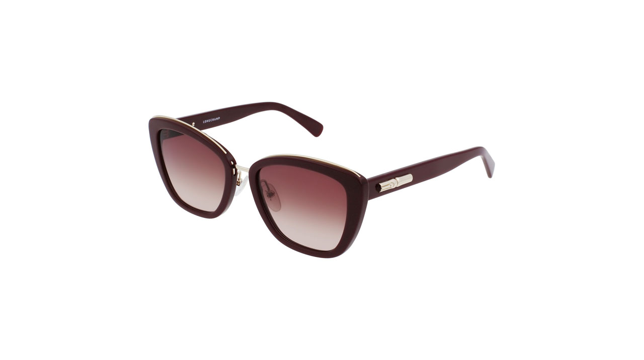 Paire de lunettes de soleil Longchamp Lo687s couleur rouge - Côté à angle - Doyle