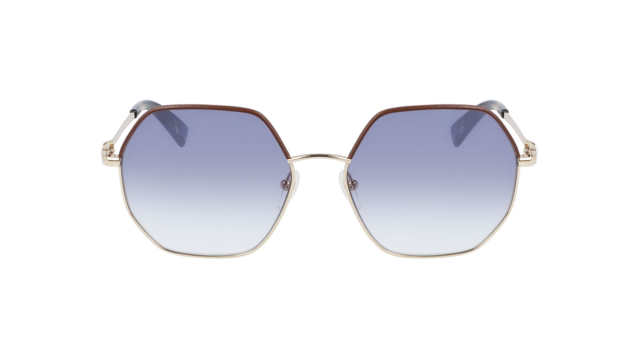 Paire de lunettes de soleil Longchamp Lo140sl couleur or - Côté à angle - Doyle