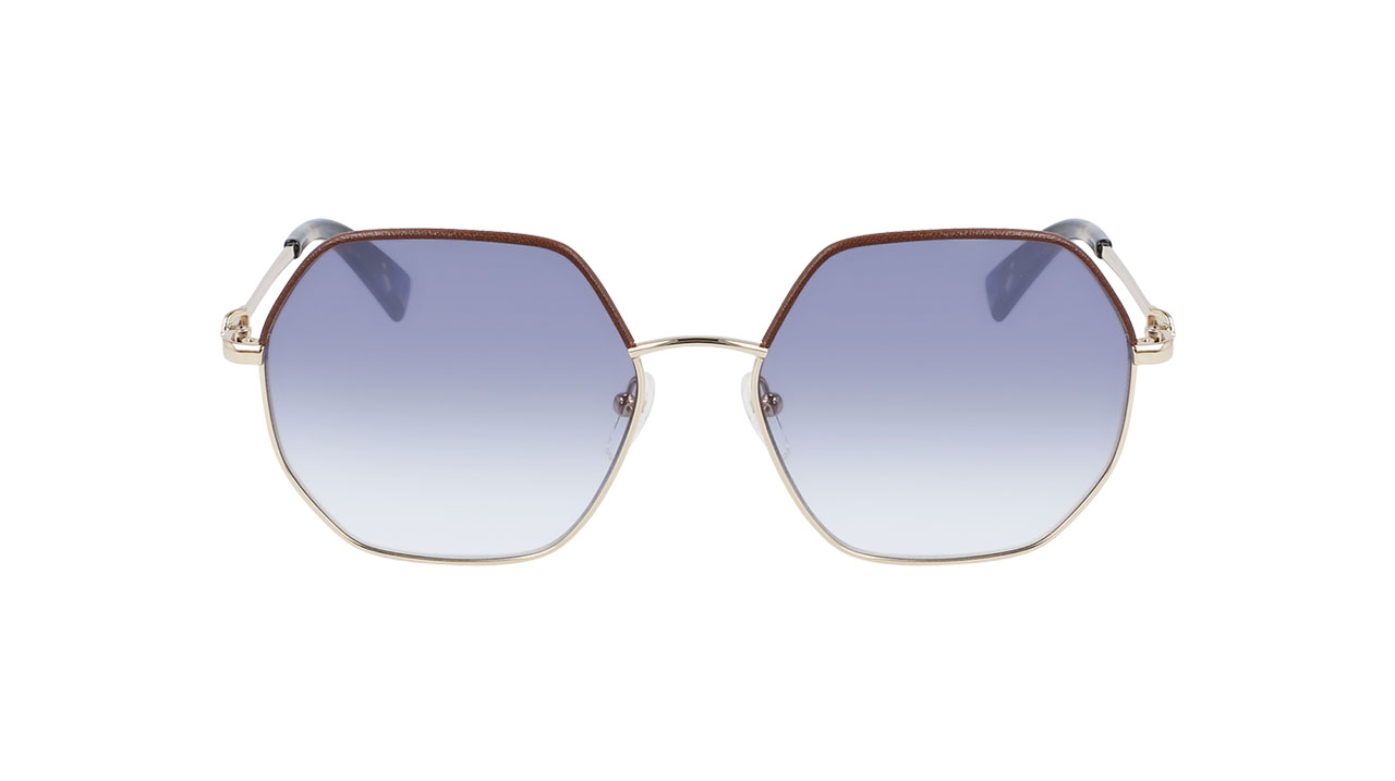 Paire de lunettes de soleil Longchamp Lo140sl couleur bronze - Côté à angle - Doyle