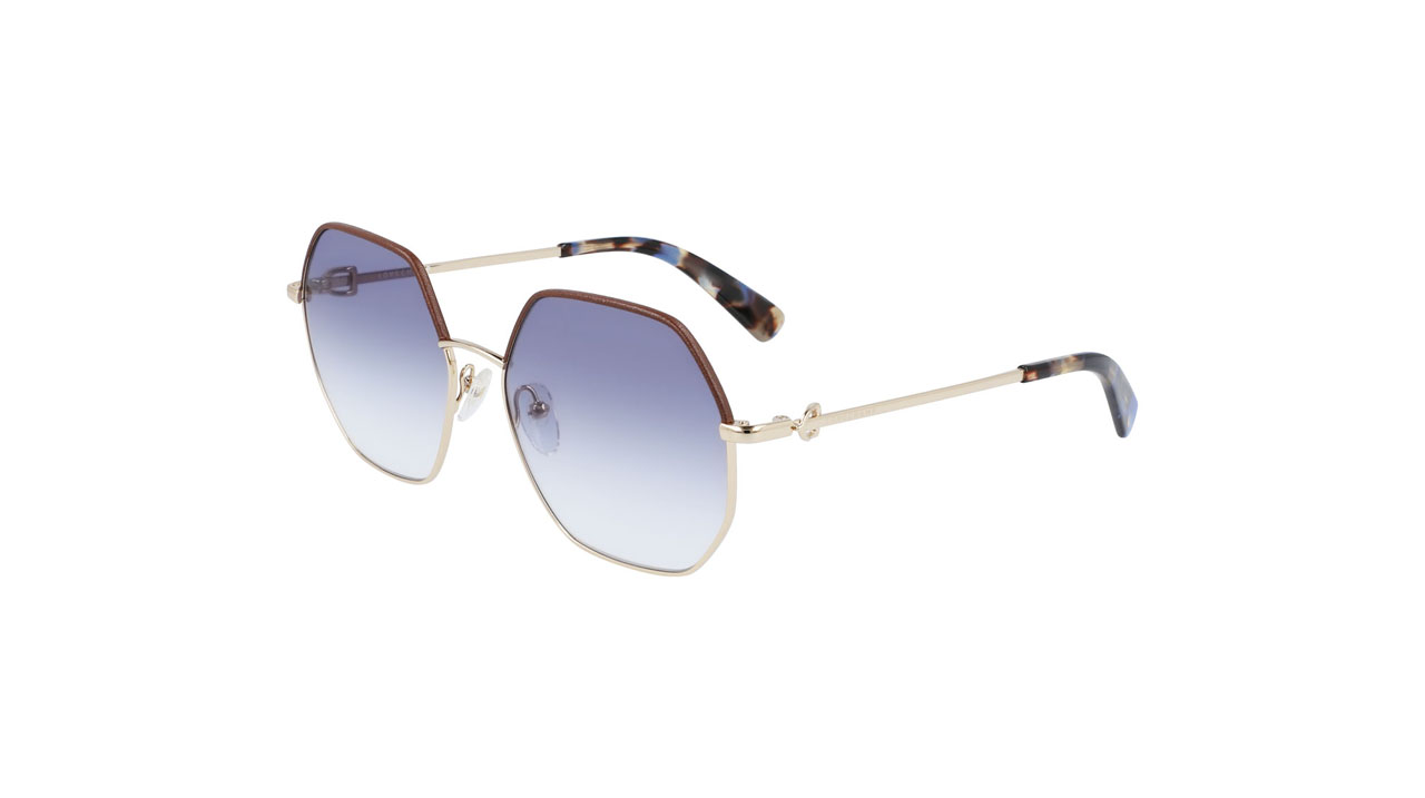 Paire de lunettes de soleil Longchamp Lo140sl couleur or - Côté droit - Doyle