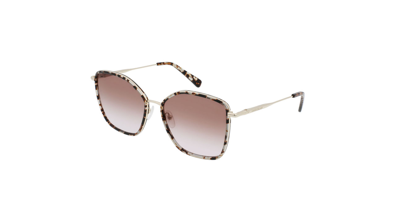 Paire de lunettes de soleil Longchamp Lo685s couleur brun - Côté à angle - Doyle