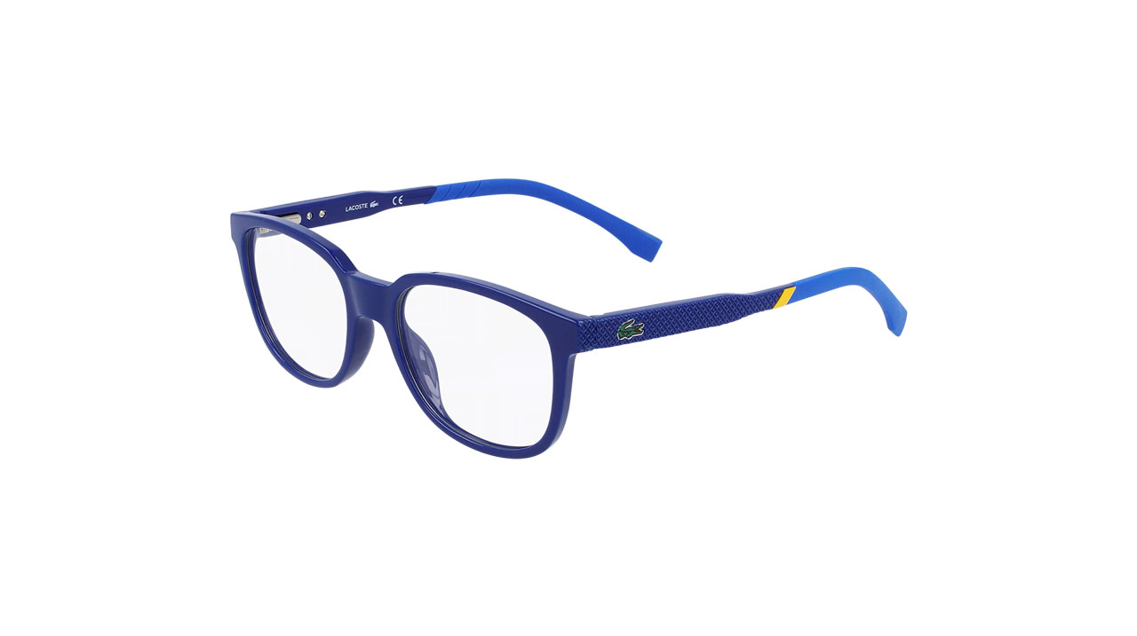 Paire de lunettes de vue Lacoste-junior L3641 couleur bleu - Côté à angle - Doyle
