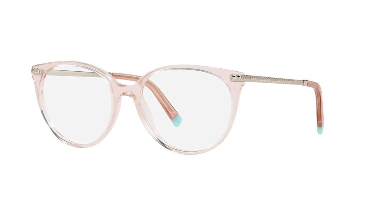 Paire de lunettes de vue Tiffany-co Tf2209 couleur pêche cristal - Côté à angle - Doyle