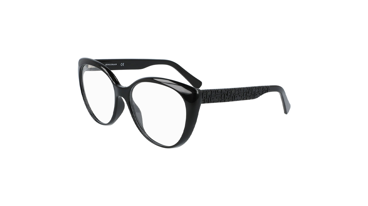 Paire de lunettes de vue Longchamp Lo2682 couleur noir - Côté à angle - Doyle