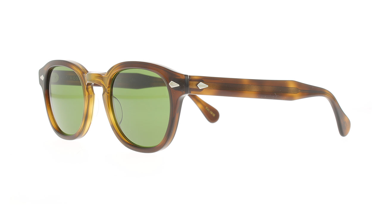 Paire de lunettes de soleil Moscot Lemtosh /s couleur brun - Côté à angle - Doyle