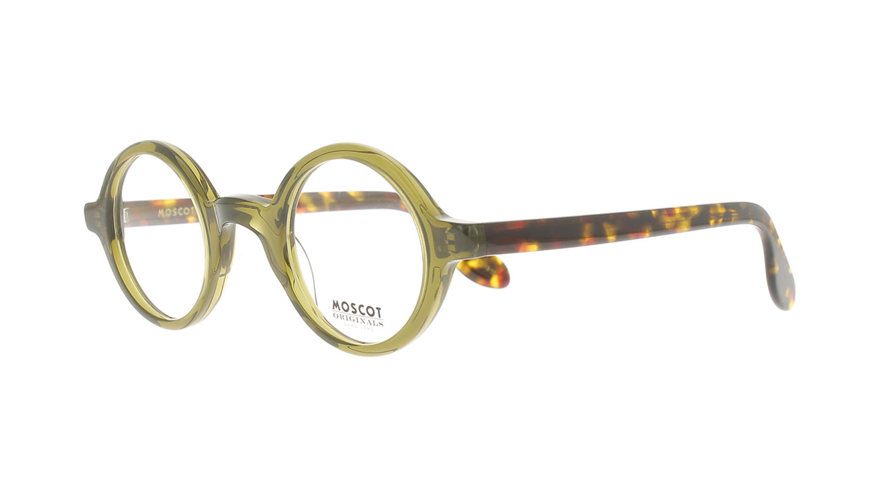 Paire de lunettes de vue Moscot Zolman couleur vert - Côté à angle - Doyle