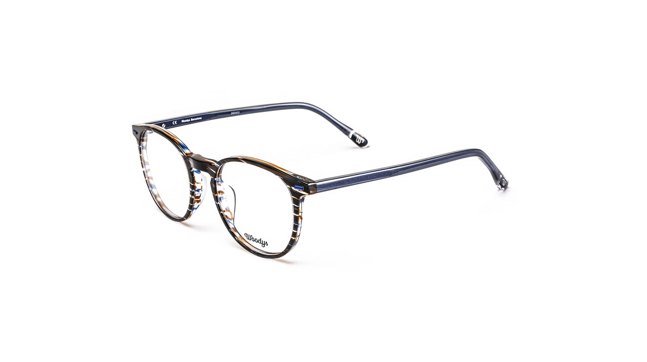 Paire de lunettes de vue Woodys Marx couleur bleu - Côté à angle - Doyle