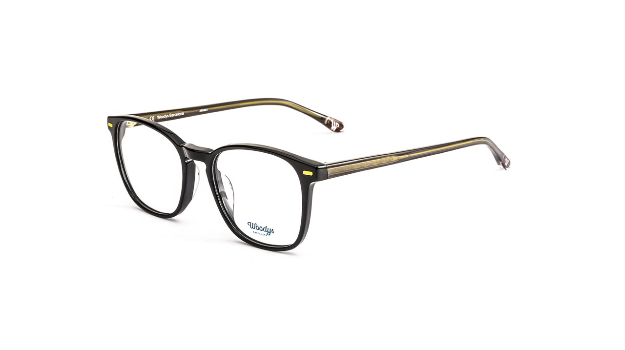 Paire de lunettes de vue Woodys Rene couleur noir - Côté à angle - Doyle