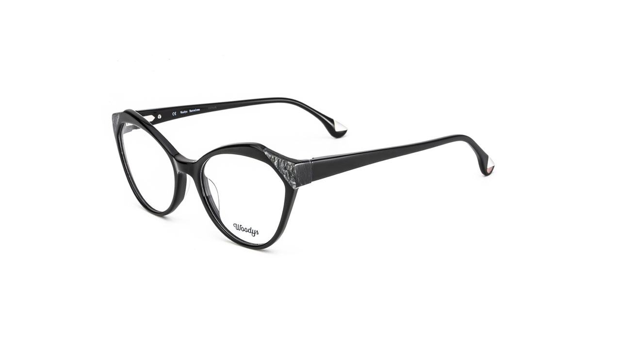 Paire de lunettes de vue Woodys Goji couleur noir - Côté à angle - Doyle
