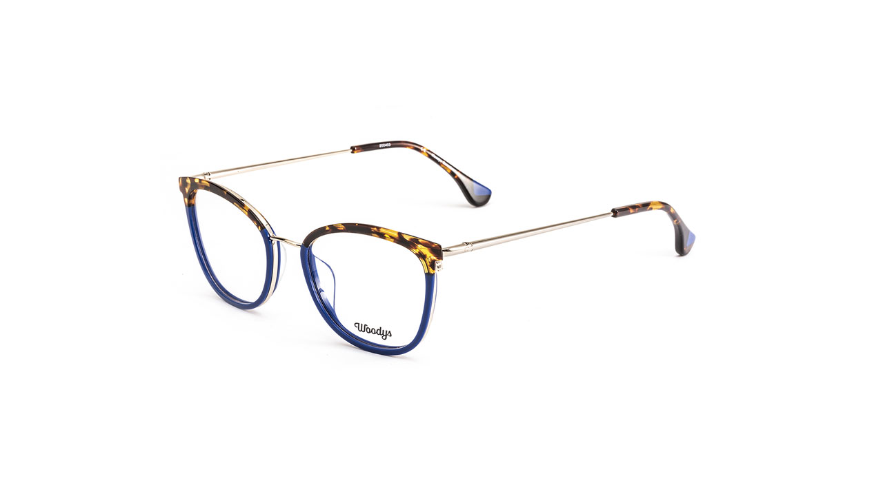 Paire de lunettes de vue Woodys Pitaya couleur marine - Côté à angle - Doyle