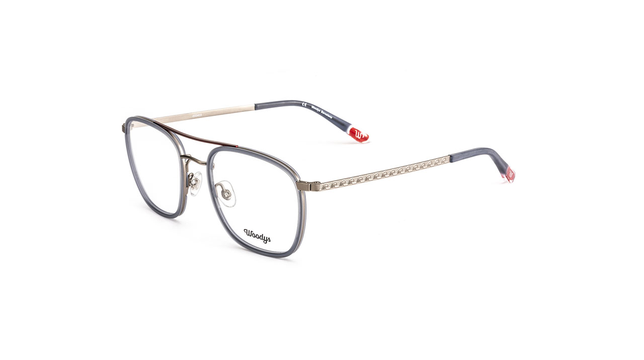 Paire de lunettes de vue Woodys Kant couleur gris - Côté à angle - Doyle