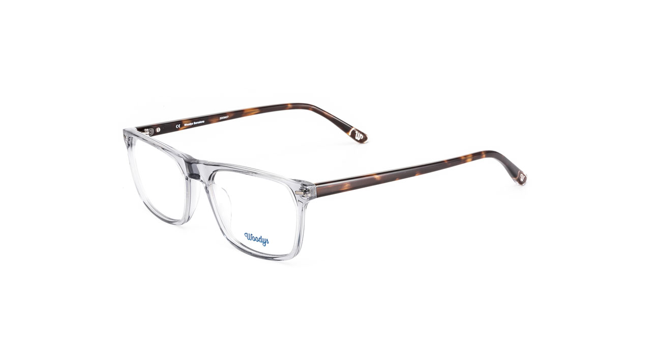 Paire de lunettes de vue Woodys Rand couleur gris - Côté à angle - Doyle