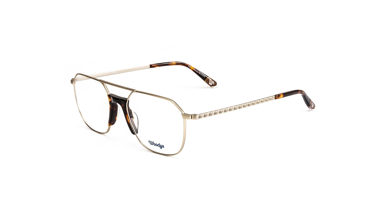 Paire de lunettes de vue Woodys Zizek couleur or - Côté à angle - Doyle