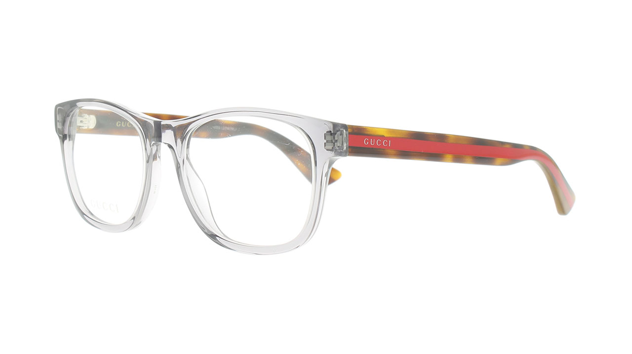 Paire de lunettes de vue Gucci Gg0004o couleur gris - Côté à angle - Doyle