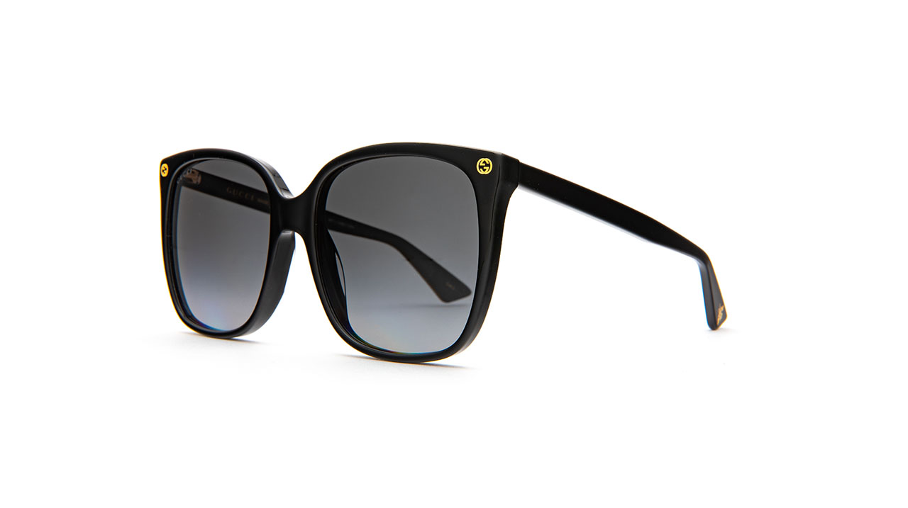 Paire de lunettes de soleil Gucci Gg0022s couleur noir - Côté à angle - Doyle