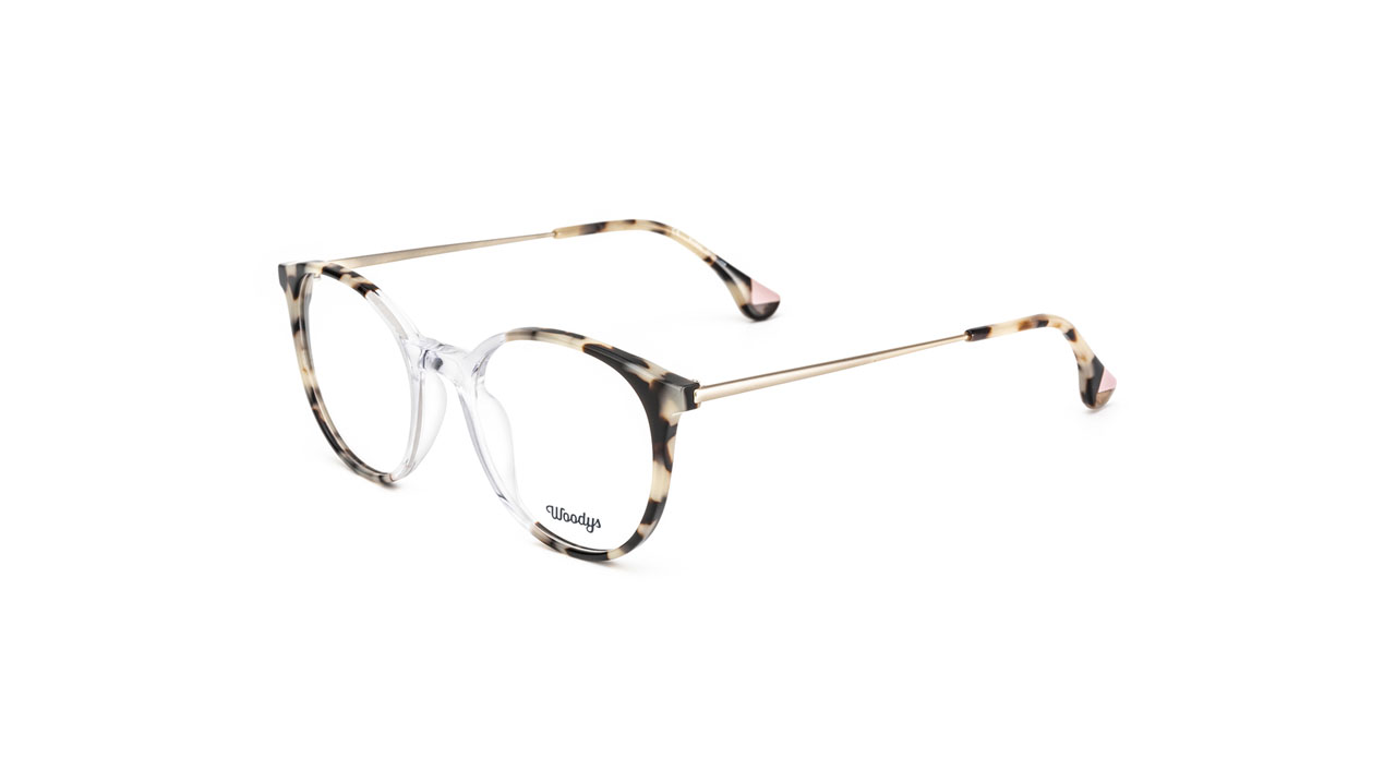 Paire de lunettes de vue Woodys Tamarin couleur cristal - Côté à angle - Doyle