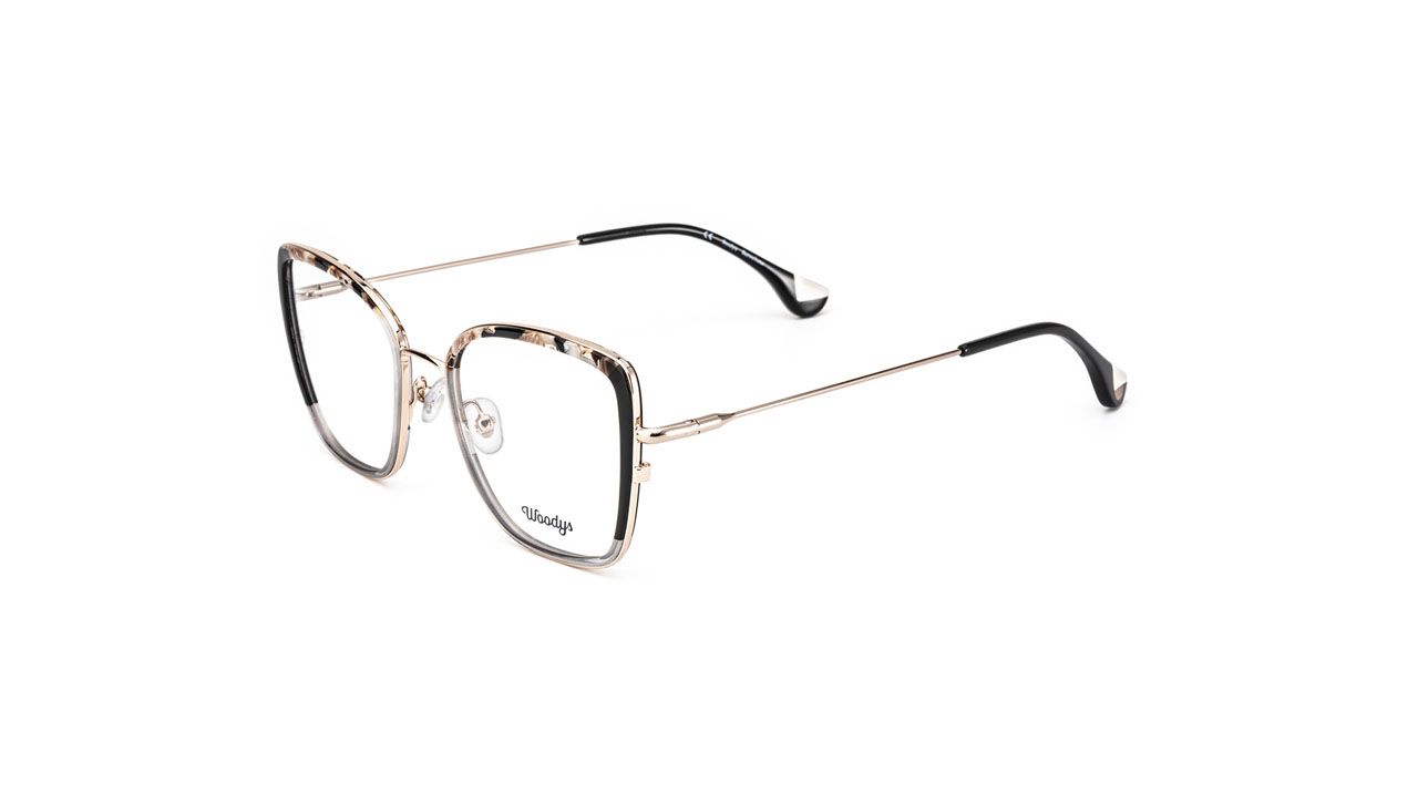 Paire de lunettes de vue Woodys Makaw couleur noir - Côté à angle - Doyle