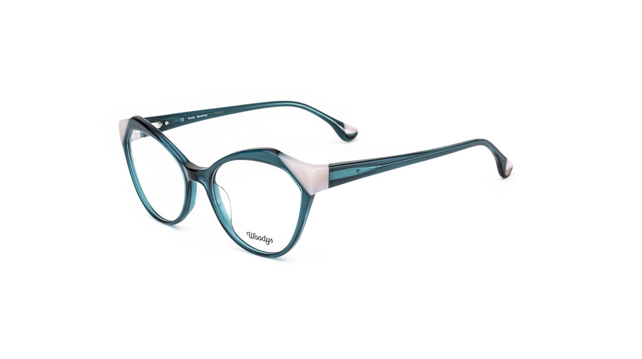 Paire de lunettes de vue Woodys Goji couleur bleu - Côté à angle - Doyle
