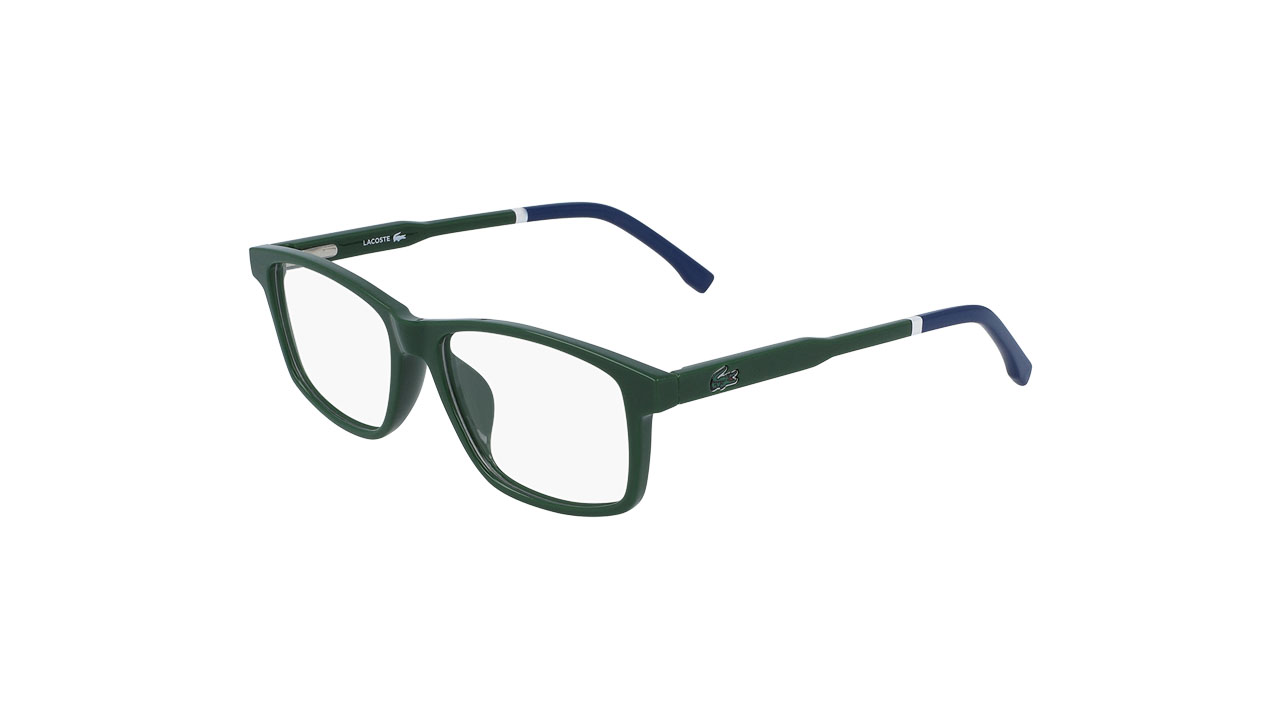 Paire de lunettes de vue Lacoste-junior L3637 couleur vert - Côté à angle - Doyle