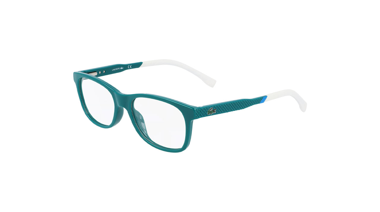 Paire de lunettes de vue Lacoste L3640 couleur turquoise - Côté à angle - Doyle
