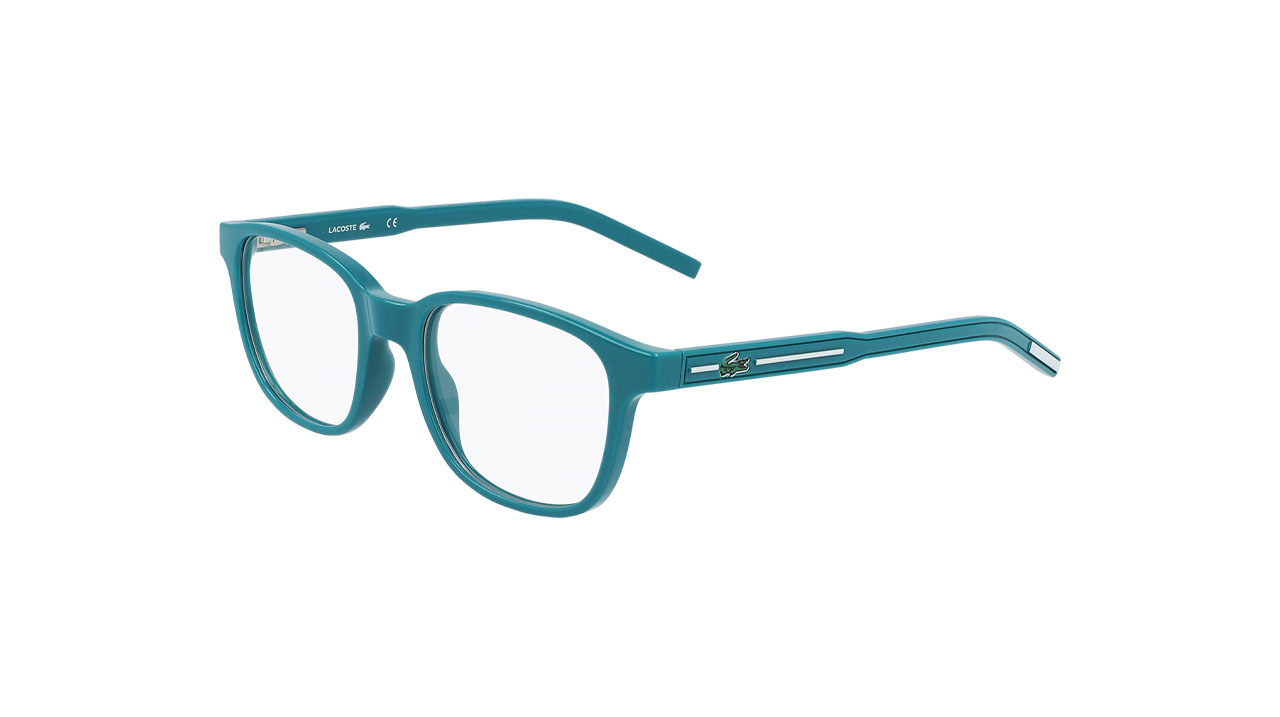 Paire de lunettes de vue Lacoste-junior L3642 couleur turquoise - Côté à angle - Doyle
