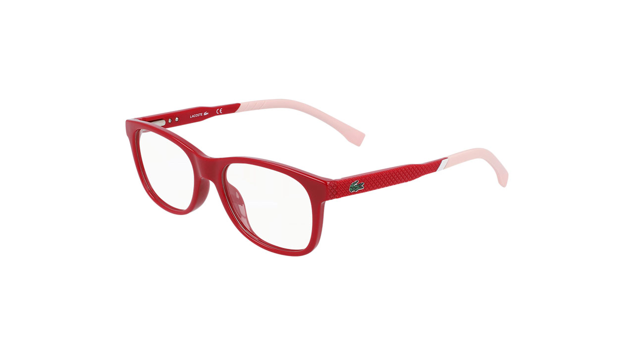 Paire de lunettes de vue Lacoste-junior L3640 couleur rouge - Côté à angle - Doyle