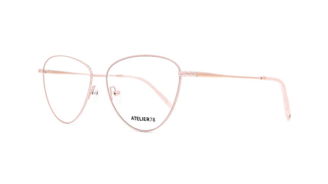 Paire de lunettes de vue Atelier78 Chloe couleur rosee - Côté à angle - Doyle