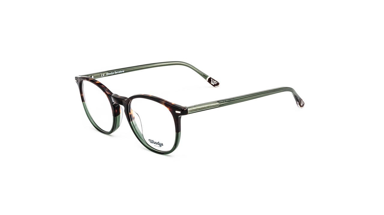 Paire de lunettes de vue Woodys Marx couleur vert - Côté à angle - Doyle