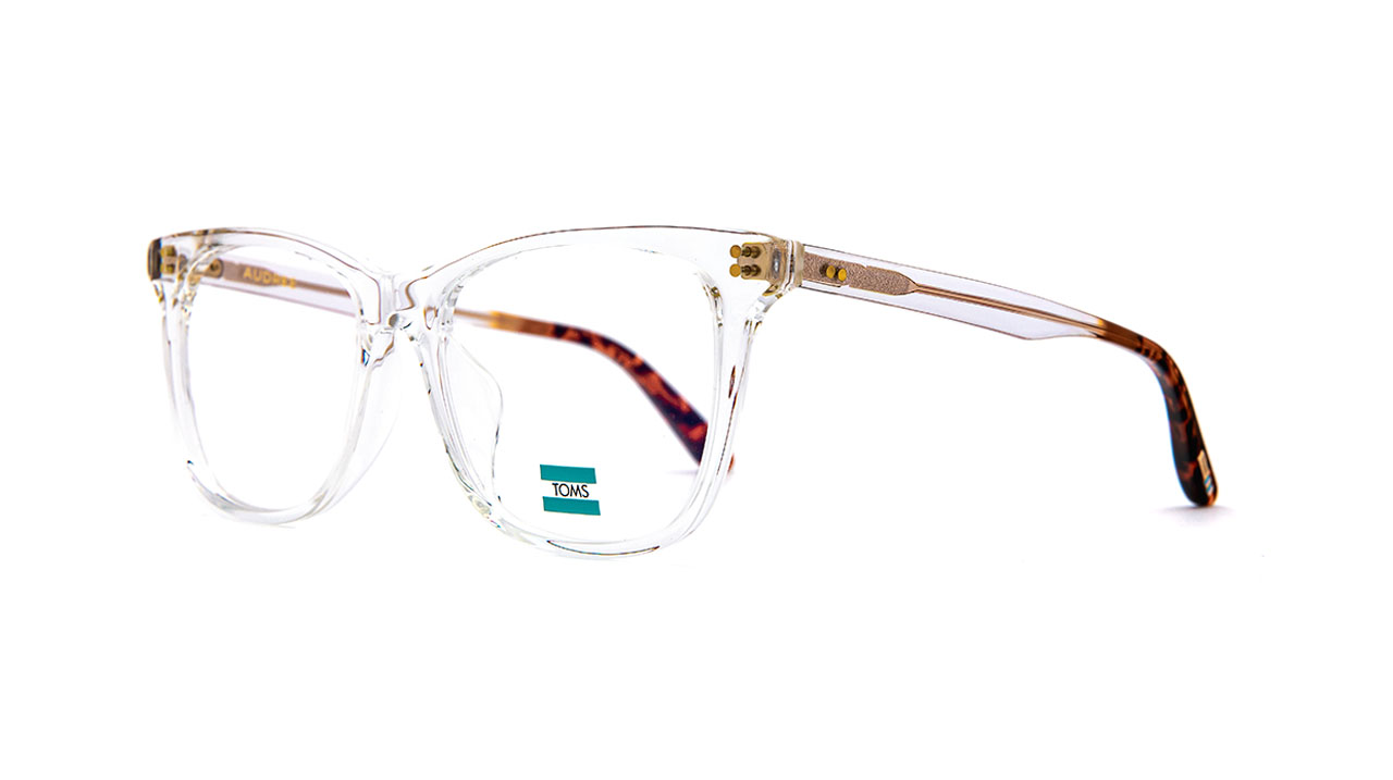 Paire de lunettes de vue Toms Audree couleur cristal - Côté à angle - Doyle