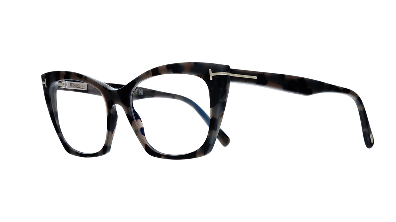 Paire de lunettes de vue Tom-ford Tf5709-b couleur brun - Côté à angle - Doyle