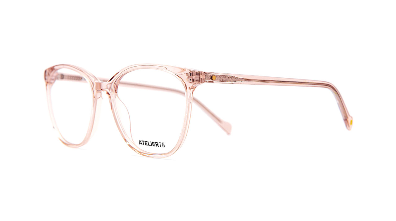 Paire de lunettes de vue Atelier-78 Mila couleur rosee - Côté à angle - Doyle
