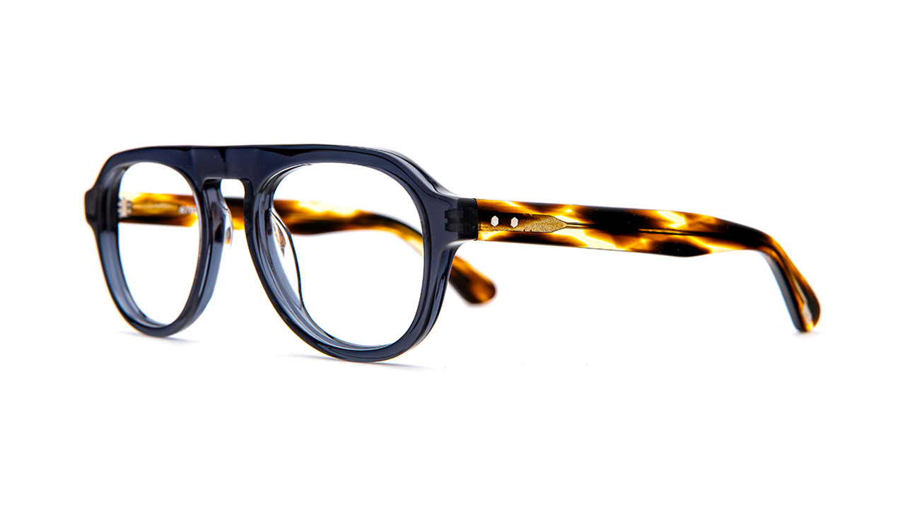 Paire de lunettes de vue Atelier-78 Colin couleur jeans - Côté à angle - Doyle