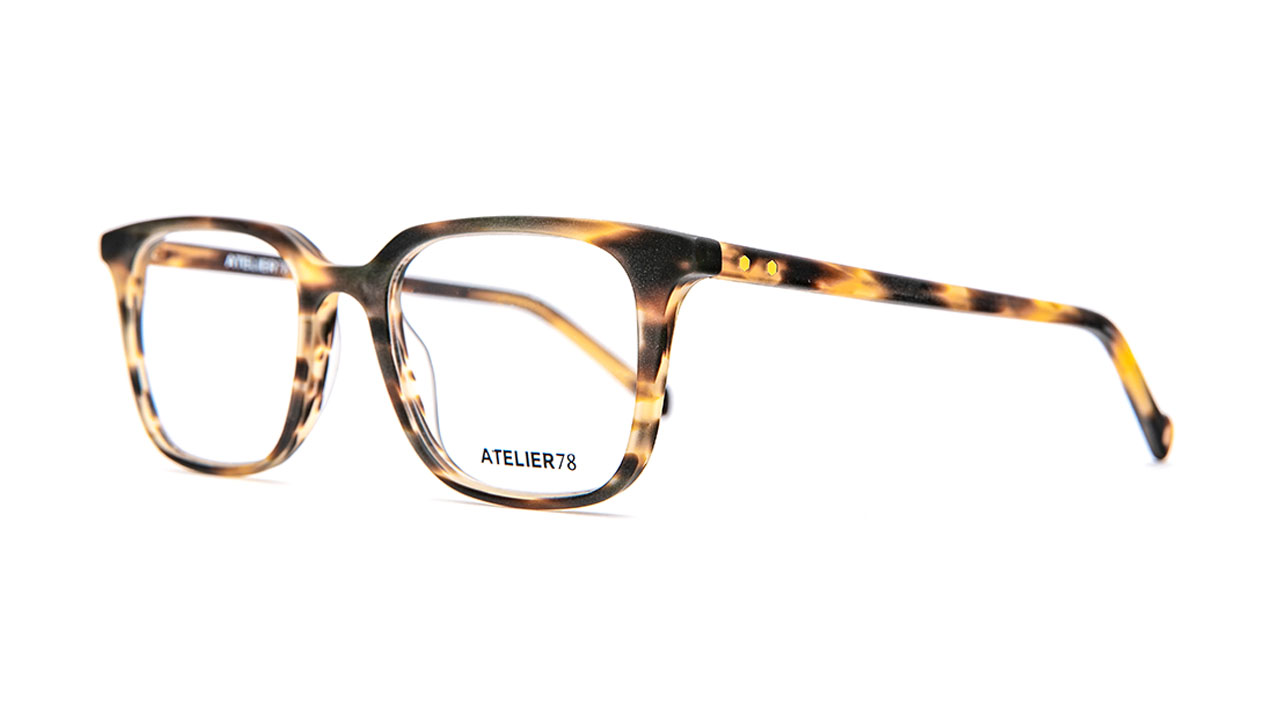 Paire de lunettes de vue Atelier-78 Moss couleur rhum - Côté à angle - Doyle