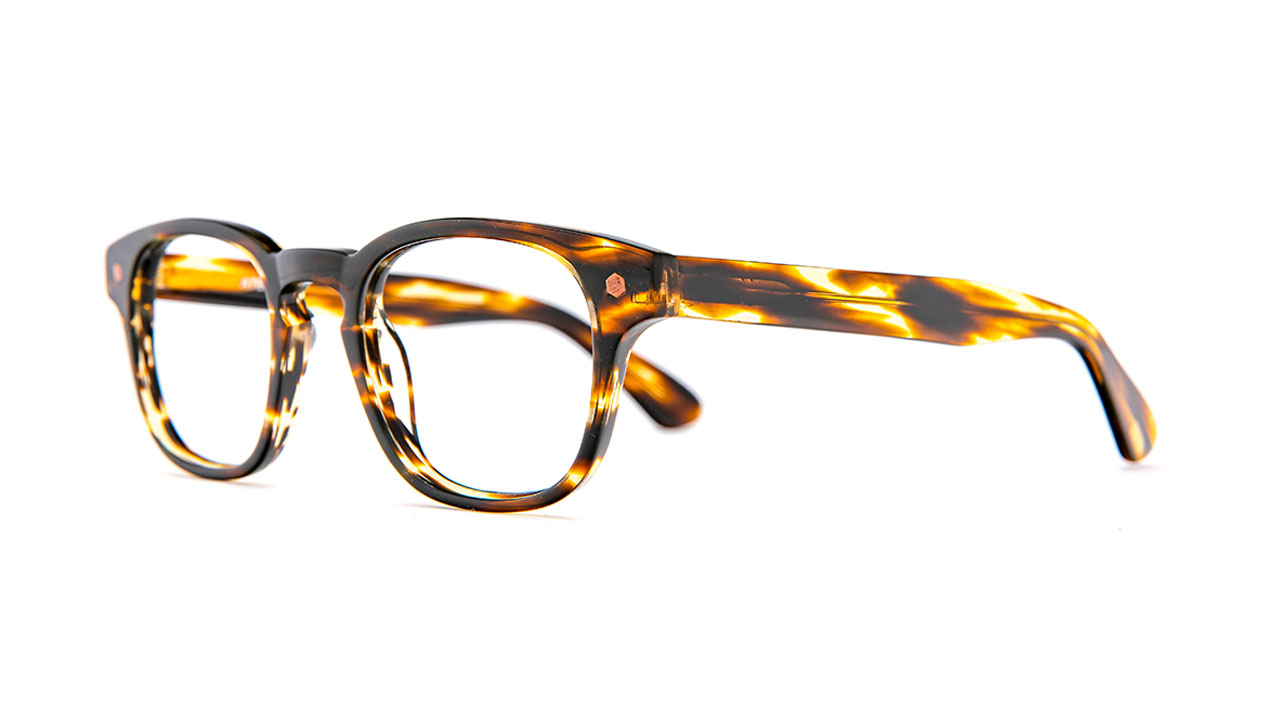 Paire de lunettes de vue Atelier-78 Kennedy couleur rhum - Côté à angle - Doyle