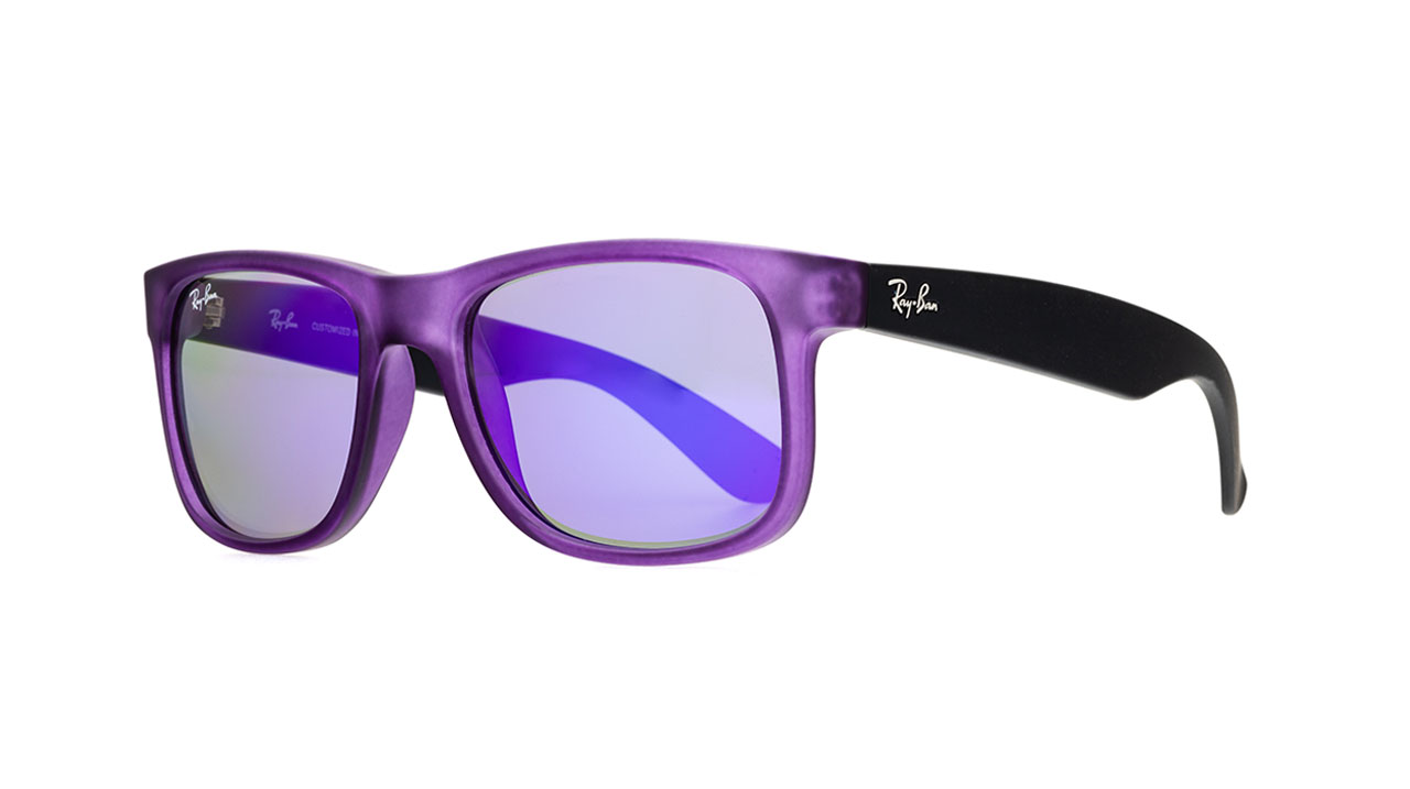 Paire de lunettes de soleil Ray-ban Rb4165 custom couleur mauve - Côté à angle - Doyle